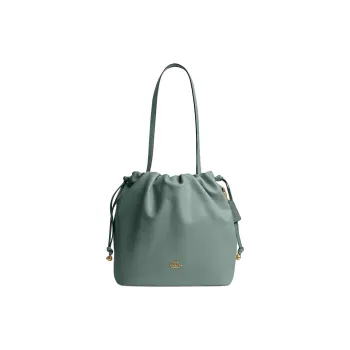 COACH Faye Leather Bucket Bag Handbag Shoulder Bag Large Size Women's Green