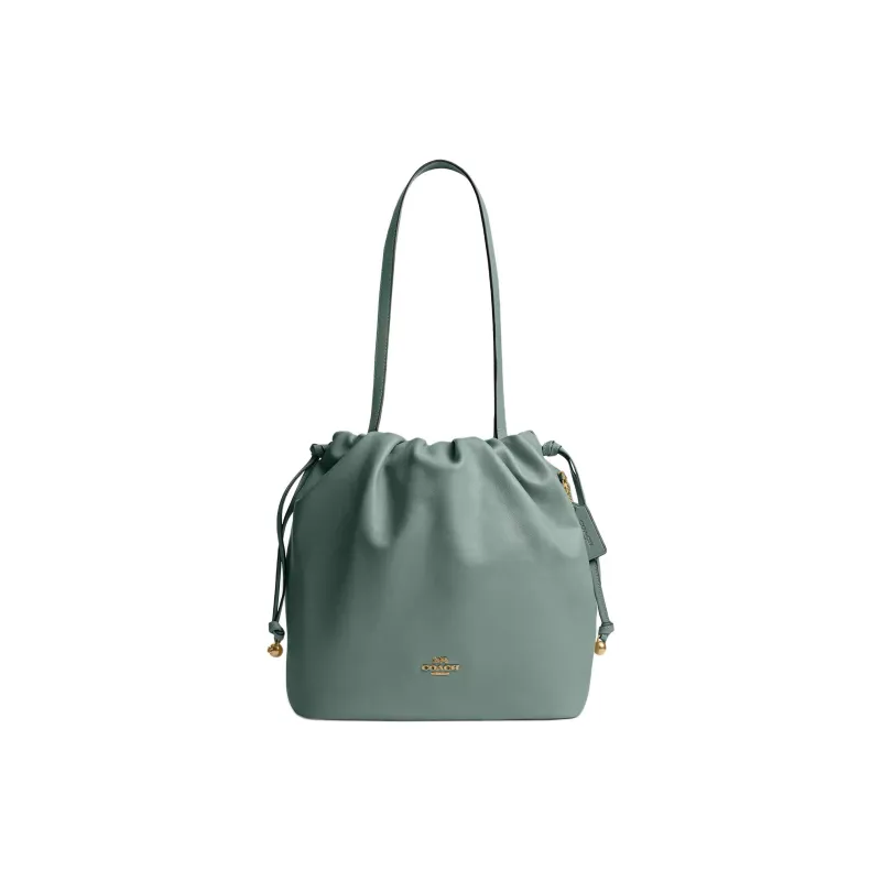 COACH Faye Leather Bucket Bag, Handbag, Shoulder Bag Tubas Women's Green-0