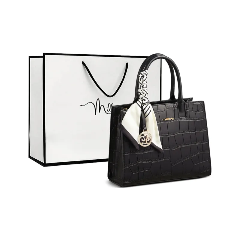 MILLIE'S Cow Leather Mom Bag Handbag Regular Women's Black-13
