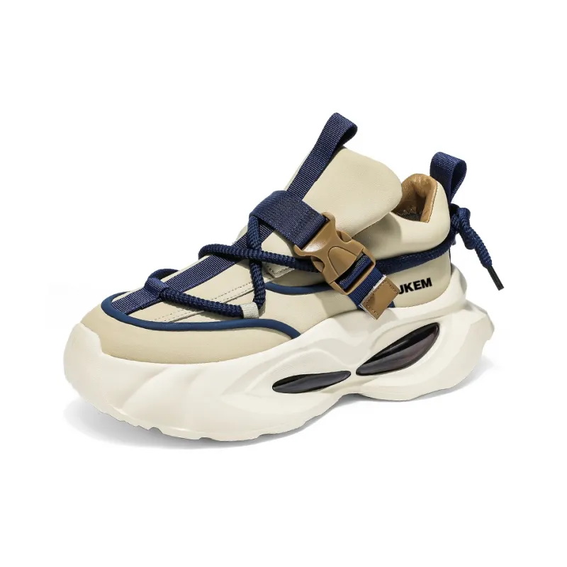 JKEM Anti-Slip And Wear-Resistant Height Increasing Low-Top Chunky Sneakers Men's-11