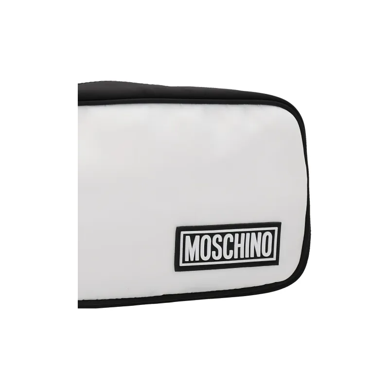 MOSCHINO Polyester Clutch Makeup Bag Men's White/Black-3