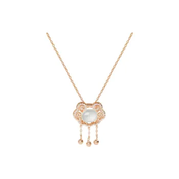 Long Fu Chalcedony Good Luck Accessory Necklace Women's