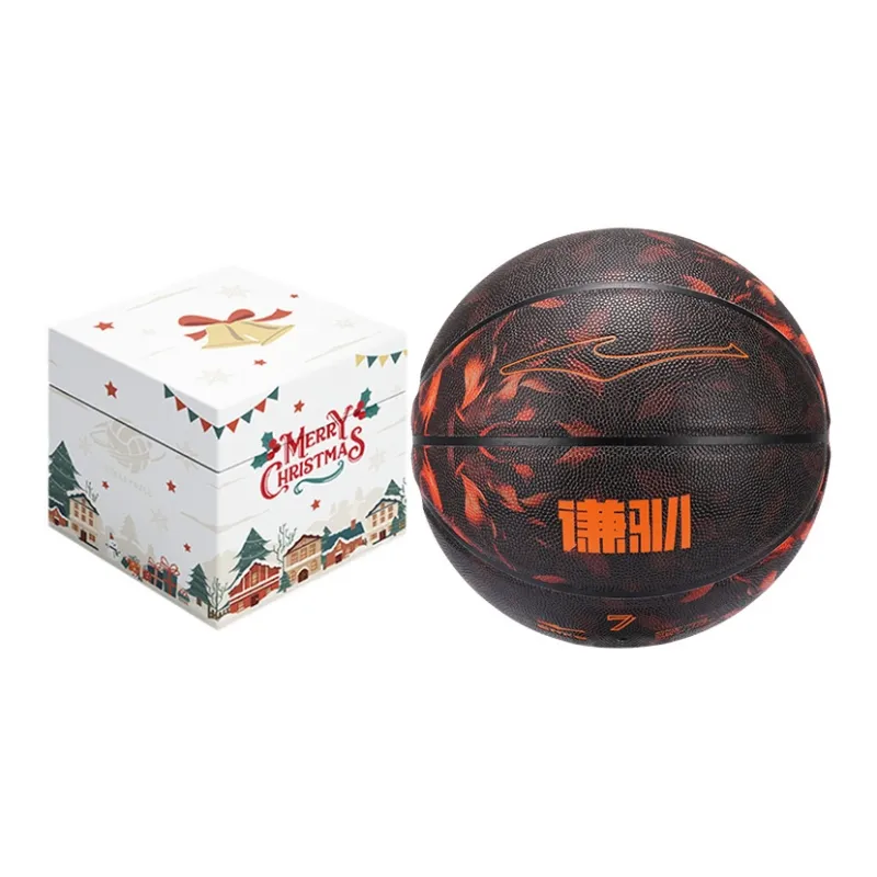 Erke Qian Xun Collection PU Basketball Black Orange Size 7 Ball Training Match Unisex-9