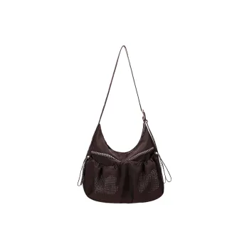 CONP Blended Material Hobo Bag Shoulder Bag Regular Women's Dark Brown