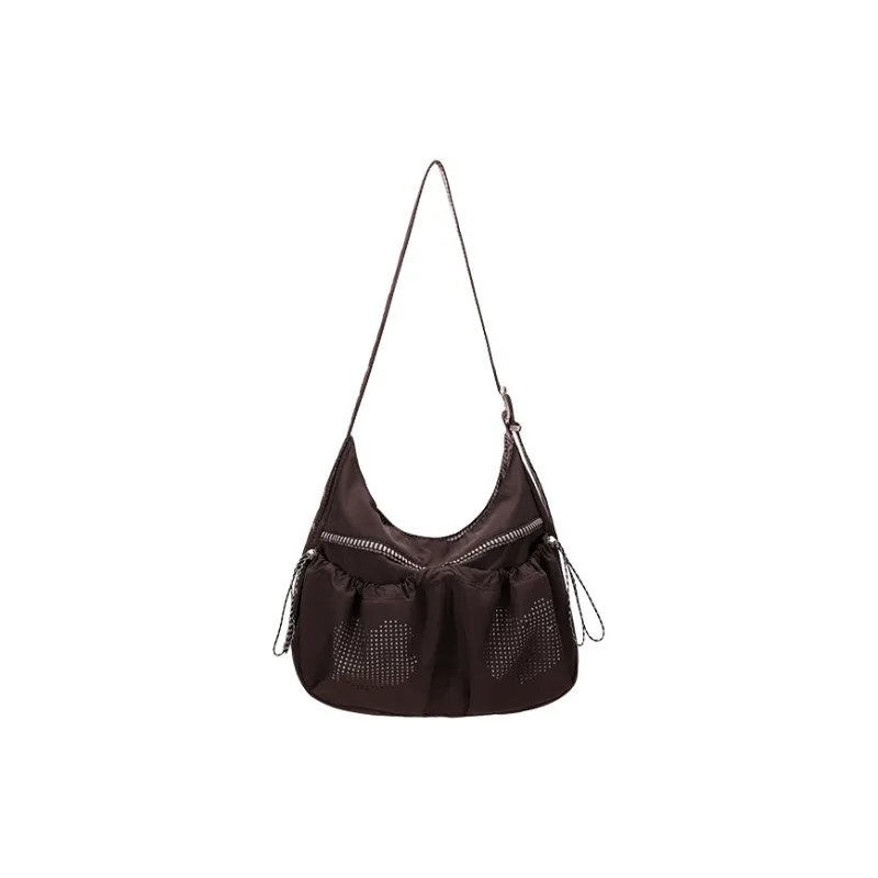 CONP Blended Material Hobo Bag Shoulder Bag Regular Women's Dark Brown-0