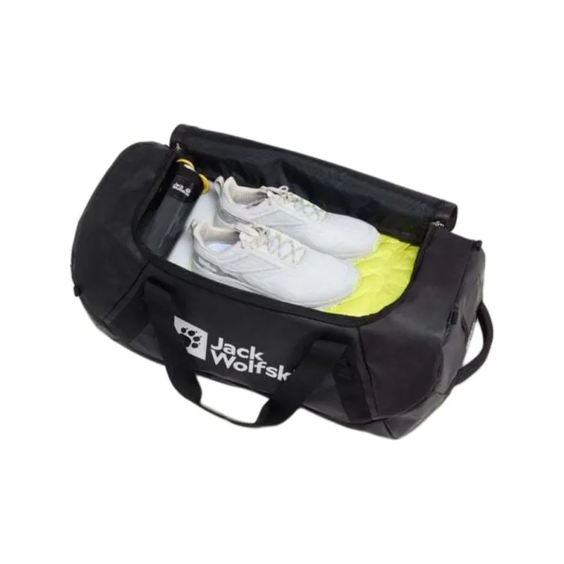 Jack Wolfskin Polyester One Shoulder Crossbody Double Shoulder Travel Bag 70L Unisex Black-5