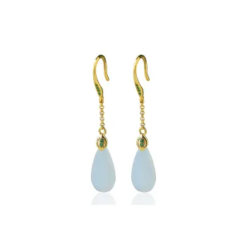 KUNYUYAO Hetian Jade Earrings White Jade Women's