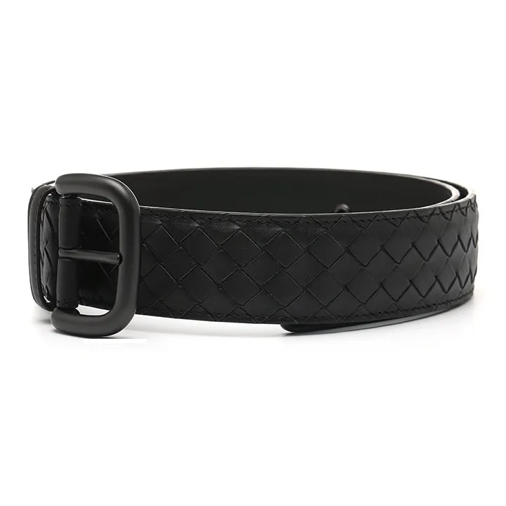 Bottega Veneta Cow Leather Leather Belts Men's Coffee 4CM-1