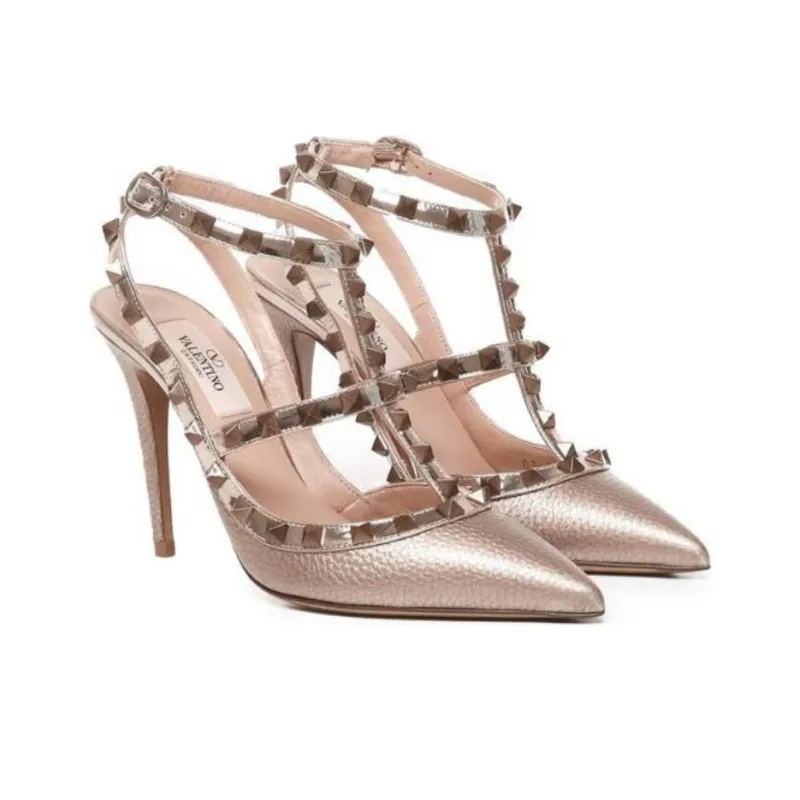Valentino Garavani Rockstud Pointed Toe Caged Pumps-2
