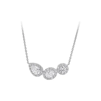 Graff 18K White Gold Diamonds Necklaces Unisex Silver