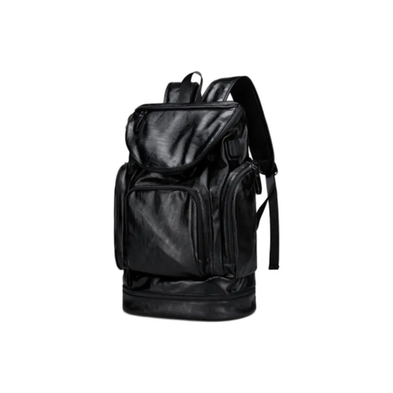 GEERDUN PU Backpack Regular Unisex Black/Brown-1
