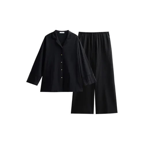 Same Language Pajama Set Women's Feather Black