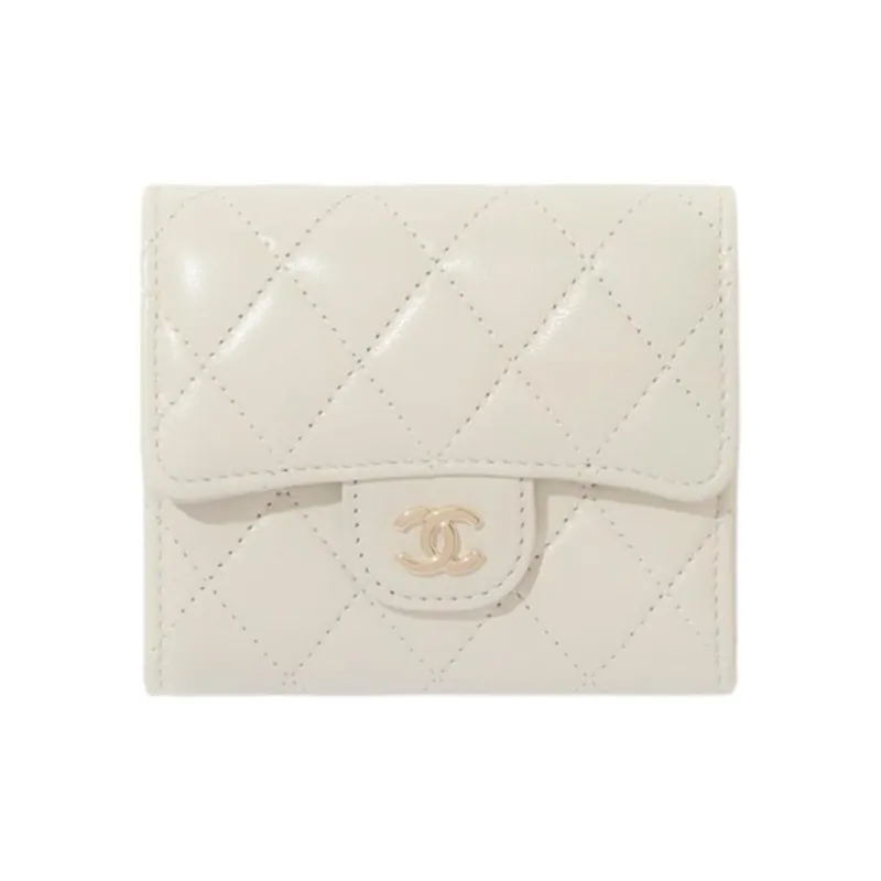 CHANEL Lambskin Classic Flap Wallet Trumpets Women's Light Green-0
