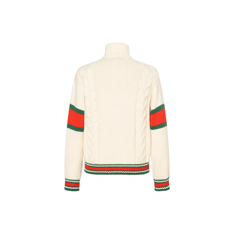 GUCCI Cable Knit Bomber Jacket-1