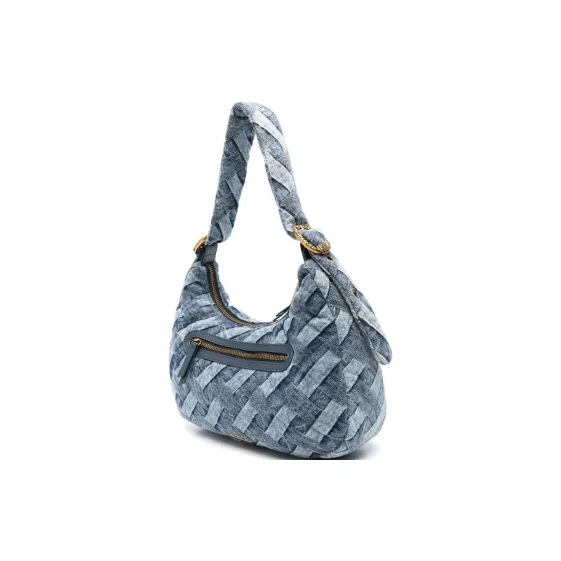 Kurt Geiger London Kensington Cotton Handbag Shoulder Bag Medium Size Women's Indigo-1