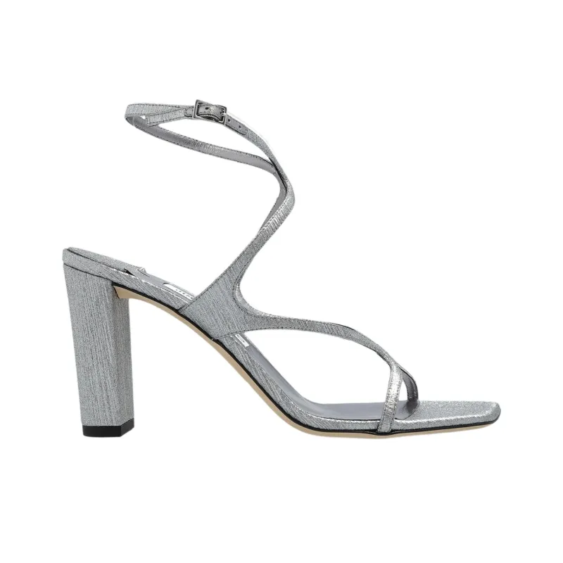 Jimmy Choo Azie Strap Sandals 8.5cm Women's Silver-1