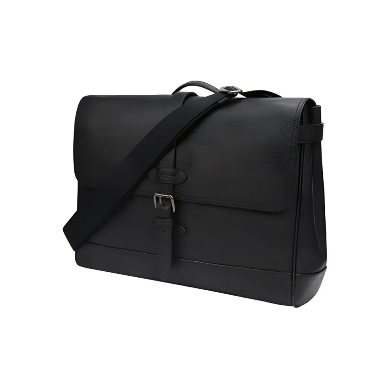 COACH Hudson Pebbled Leather Messenger Bag Handbag Shoulder Bag Crossbody Bag Large Size Men's Black-1