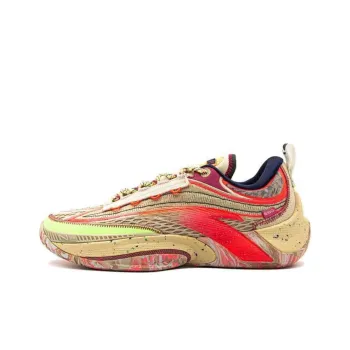 Anta Instant 1 ESG Slip Resistant Cushioning Low Top Basketball Shoes Men's Beige Red