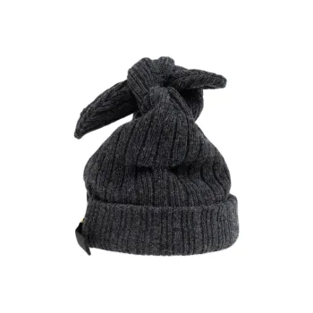 MOSCHINO Logo-lettering Knotted Wool Beanie