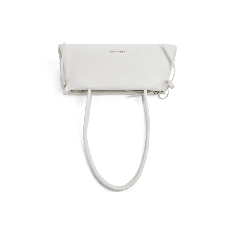 CHARLES&KEITH PU Shoulder Bag Medium Size Women's Light Pink/Noir Black/White/Sea Salt Blue-6