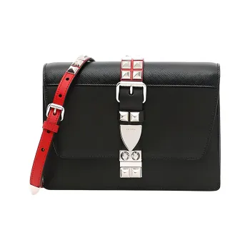 PRADA Calfskin Shoulder Bag, Crossbody Bag Regular Women's Black