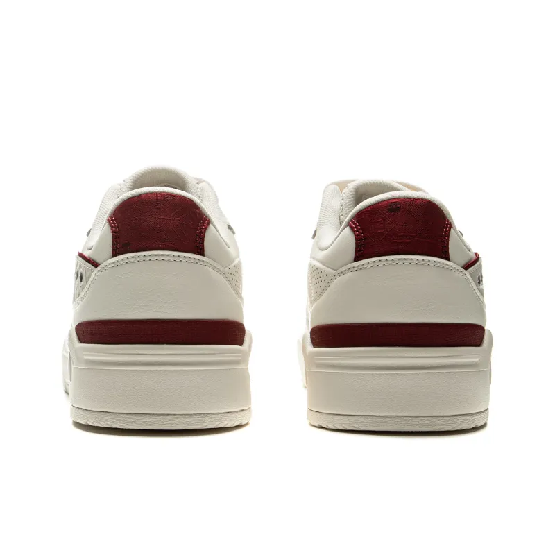 LiNing Common 80s Anti Slip And Wear Resistant Height Increasing Low Top Skateboard Shoes Men's White Red-5