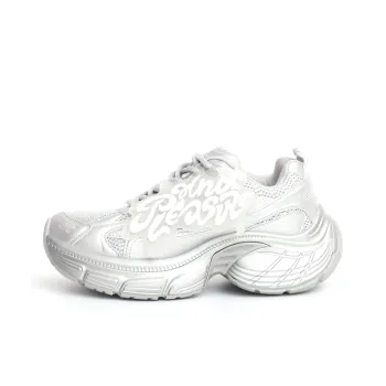 PAIN OR PLEASURE Abrasion Resistant Low Top Chunky Sneakers Unisex Silver