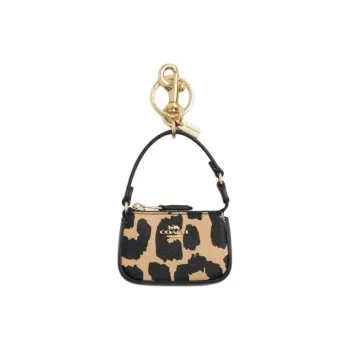 COACH Nolita Artificial Leather Bag Charm Bag Merch Mini Women's Leopard Print With Mixed Colors
