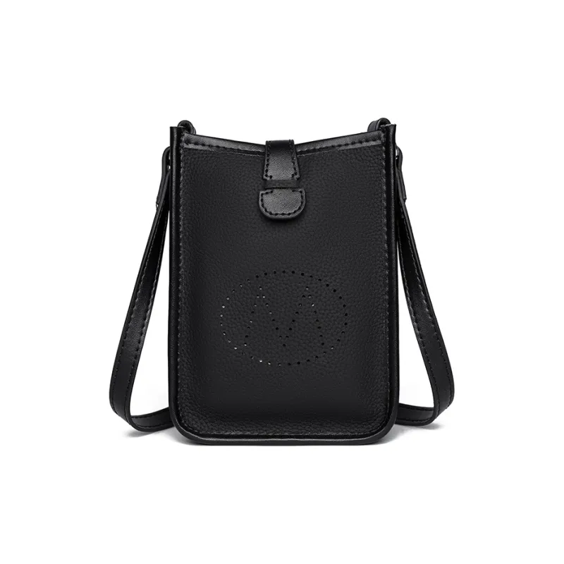 Yalu Cow Leather Fashion Crossbody Bag Solid Color Korean Style Cell Phone Shoulder Bag Regular Women's Multicolor-0