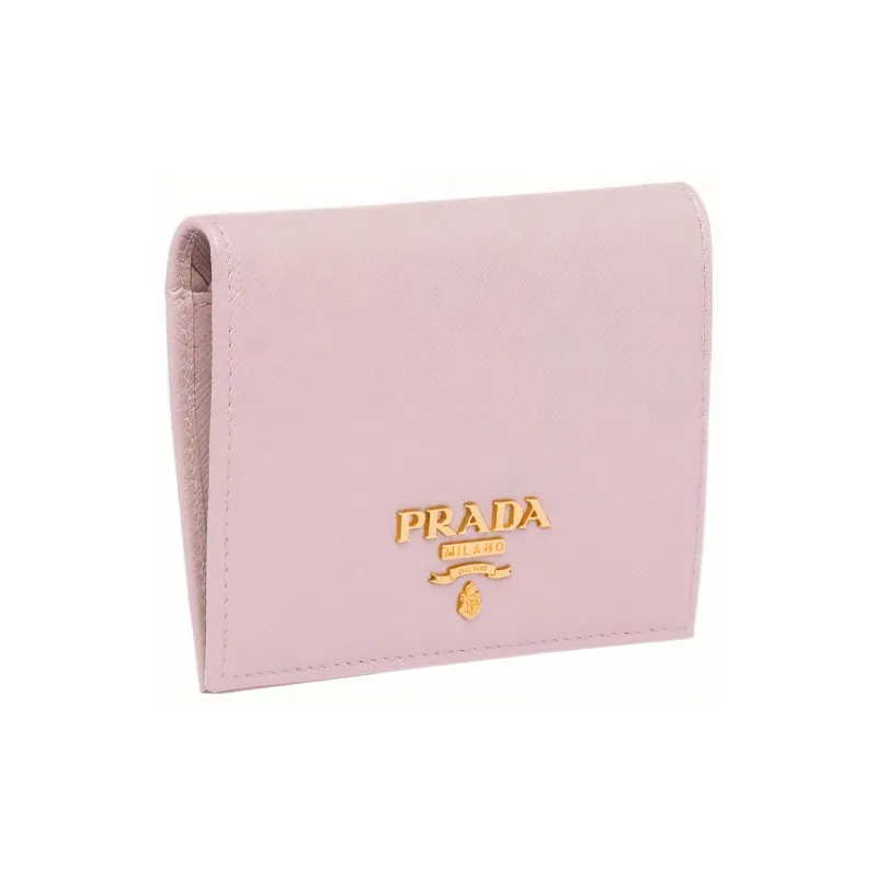 PRADA Saffiano Leather Wallet Women's Cherry Blossom Pink-1