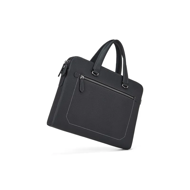 ROBERTA DI CAMERINO Cow Leather Briefcases Large Size Men's Black-3