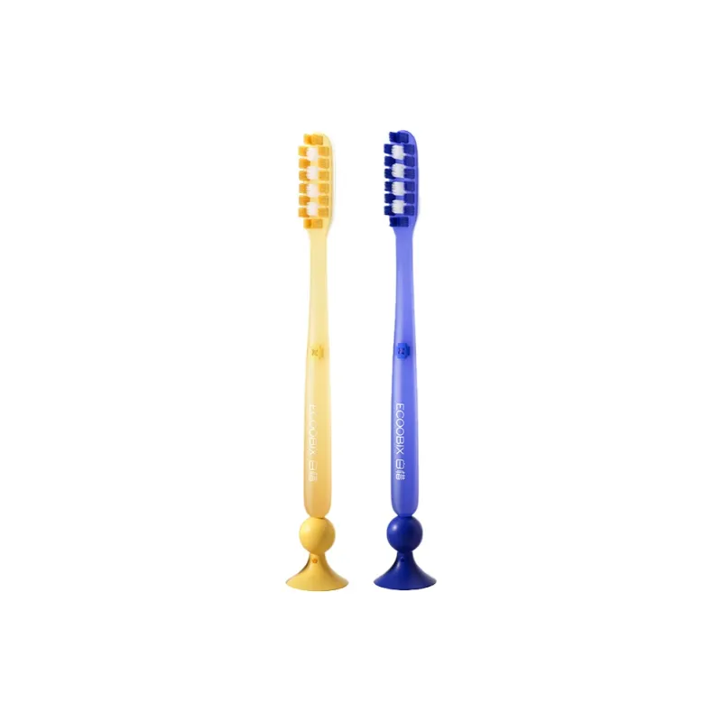 Ecoobix Long Cut Toothbrushes Soft Slip Resistant Handle With Bottom Suction Cup-5