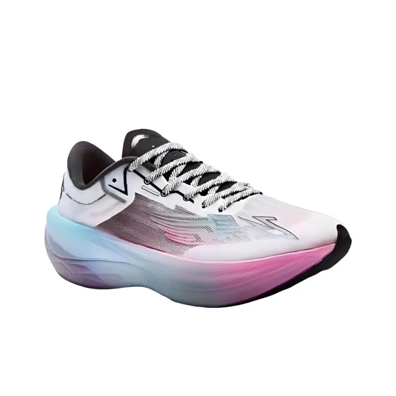 QIAODAN Feiying PB2.0 Cushioning Wear Resistant Low Top Carbon Plate Running Shoes Women's White Blue-2