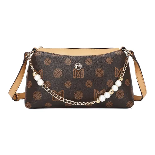 MEXICAN PVC Crossbody Bags Shoulder Bags Women's Elegant White/burnt Tea Coffee