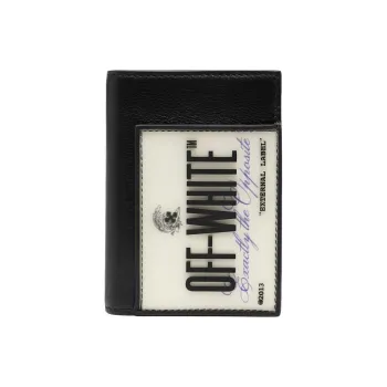 OFF WHITE Exactly The Opposite 'EXTERNAL LABEL' Wallet Black