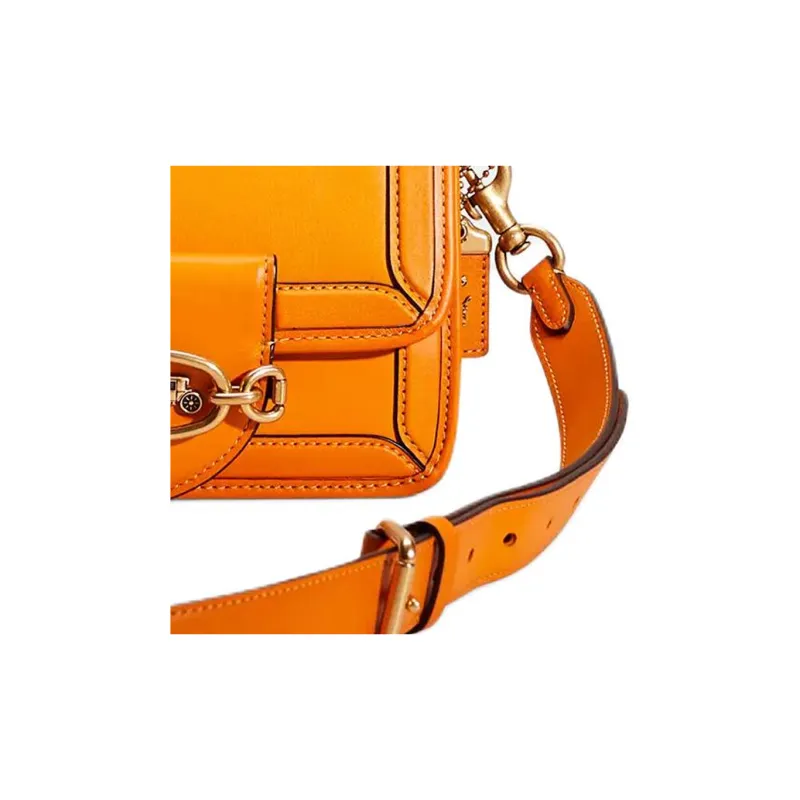 COACH Hero Glove Tanning Shoulder Bag, Crossbody Bag Small Size Women's Papaya Yellow-1
