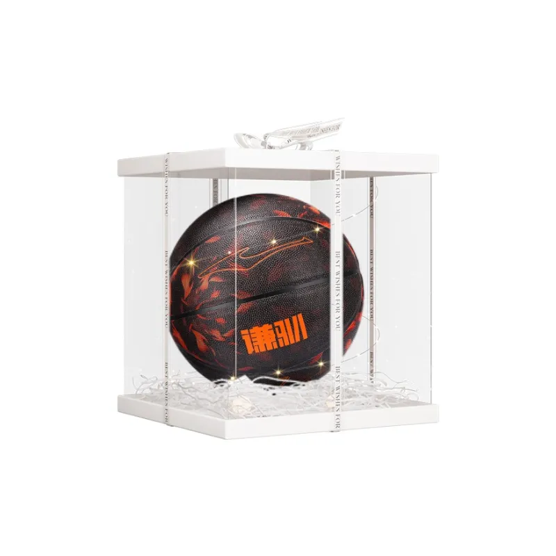 Erke Qian Xun Collection PU Basketball Black Orange Size 7 Ball Training Match Unisex-7