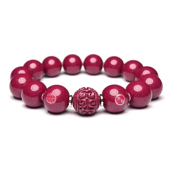 MOUNTAINS AND MANS Cinnabar New Chinese Style Happiness And Good Luck Beaded Bracelet Men's