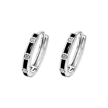 CHINA GOLD S925 Silver Earrings Men's