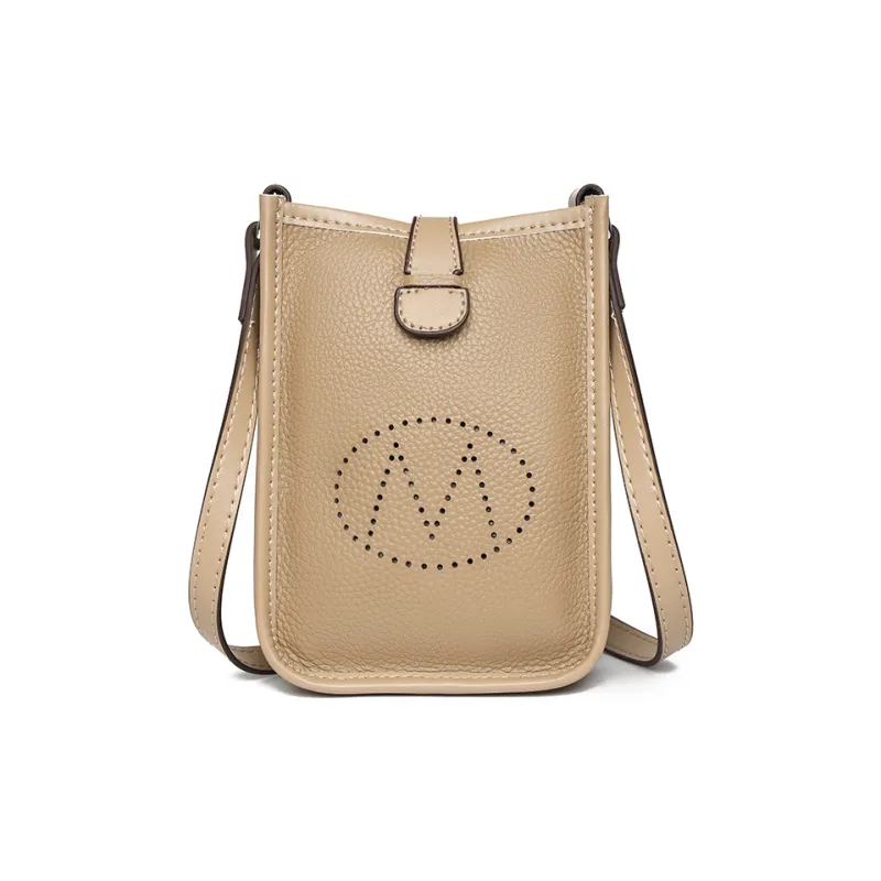 Yalu Cow Leather Fashion Crossbody Bag Solid Color Korean Style Cell Phone Shoulder Bag Regular Women's Multicolor-10