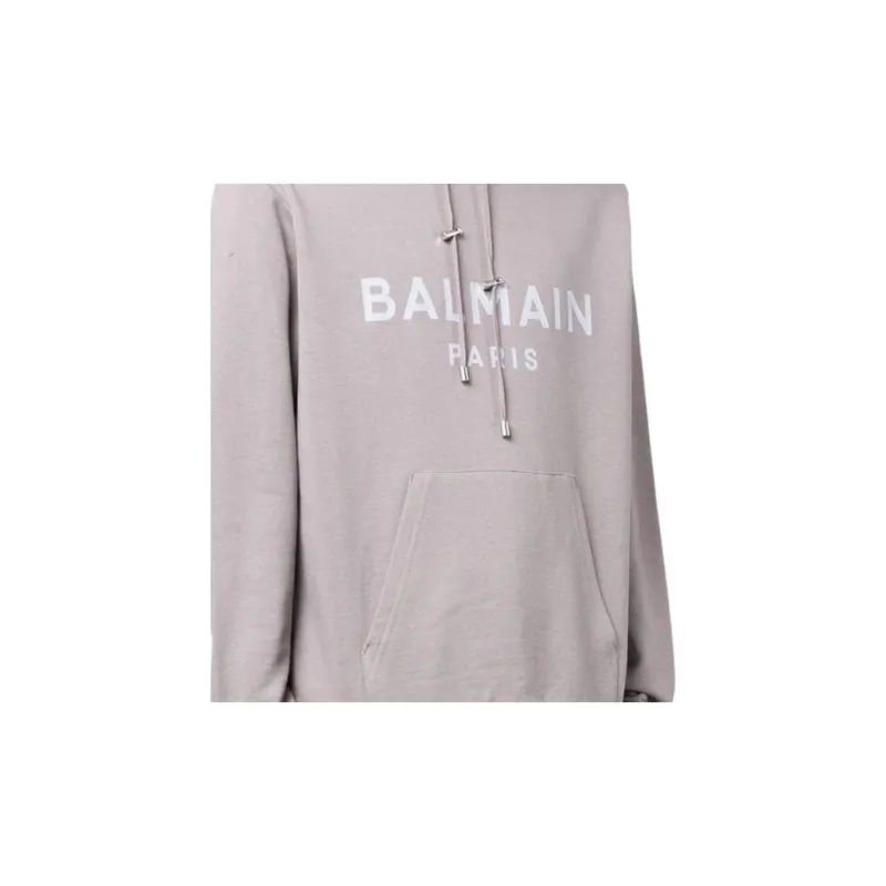 BALMAIN Logo Printed Drawstring Hoodie-2