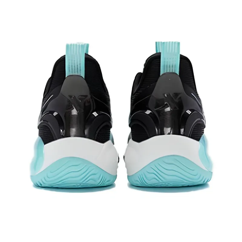 XTEP Durable Breathable Low Top Basketball Shoes Black Blue-3