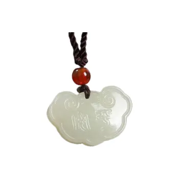 Liu Jinfu Hetian Jade Necklaces Pale Greenish White Jade Kids'