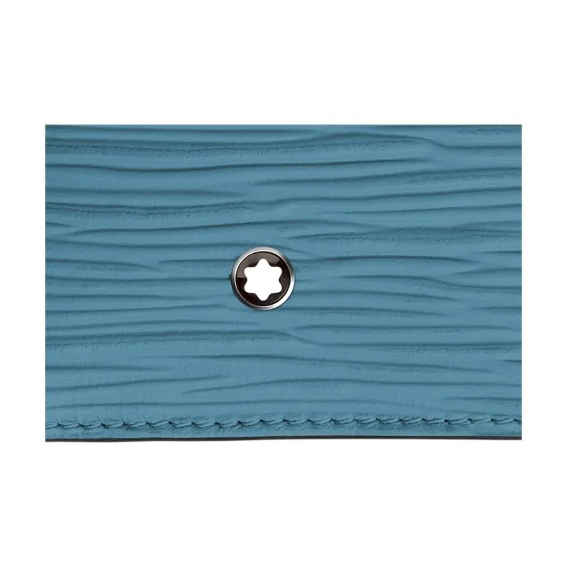MONTBLANC Cow Leather Wallet Mini Unisex Haze Blue-4
