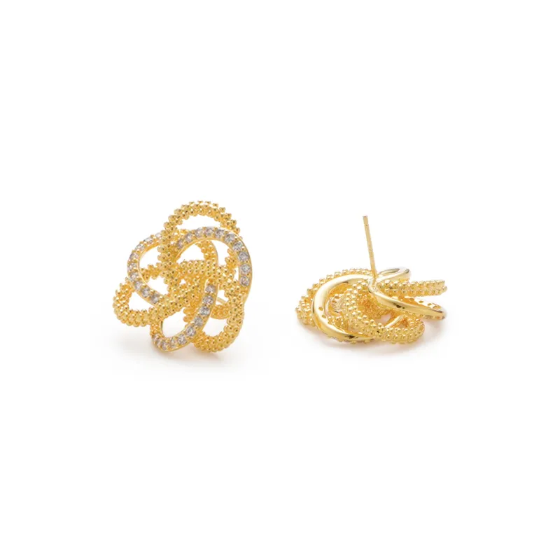 RSNY Gold Plated Copper Stud Earrings Women's-6