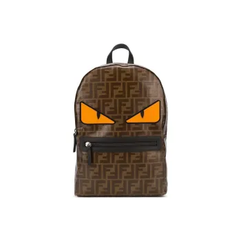 FENDI Genuine Leather Backpack Kids' Brown