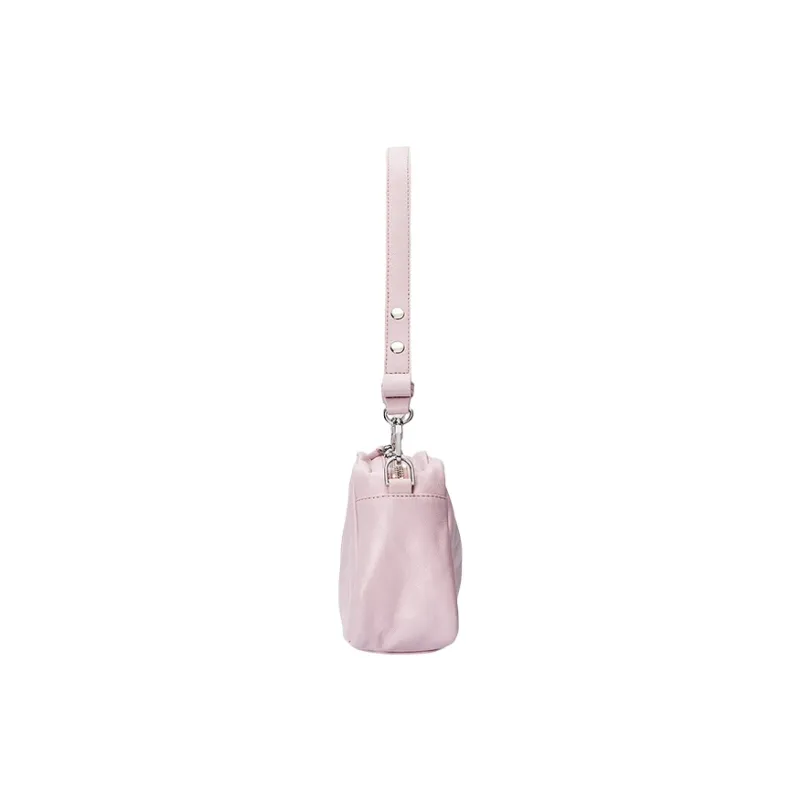 CASSILE Top Grain Cow Leather Shoulder Bag Medium Size Women's Cherry Blossom Pink-3