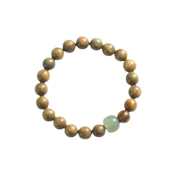 ZUIWENGLANGYASHANWENCHUANG Green Sandalwood Wooden Bracelets Unisex