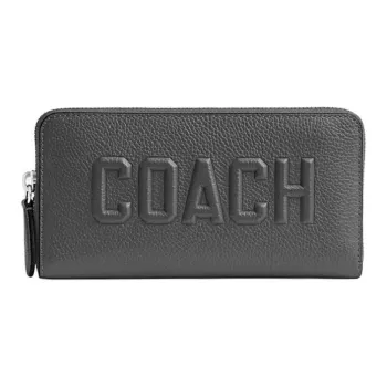COACH Accordion Wallet Leather Wallet Small Size Men's Charcoal Gray