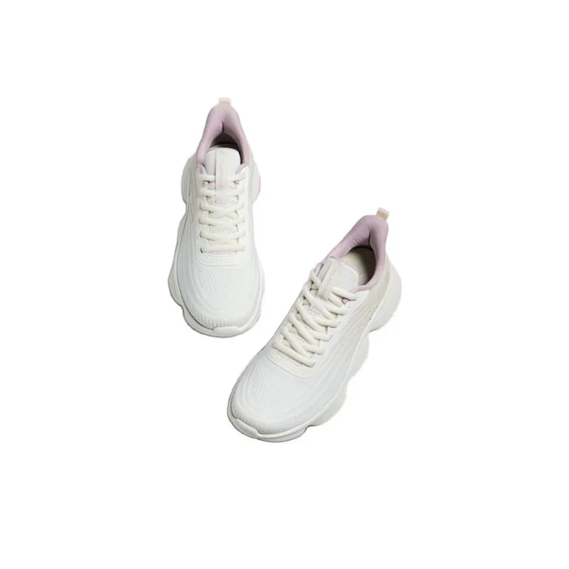 Anta Soft Column Anti Slip Wear Resistant Low Top Running Shoes Women's White Gray-3